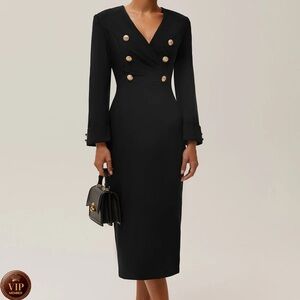 Black long sleeve blazer dress size large